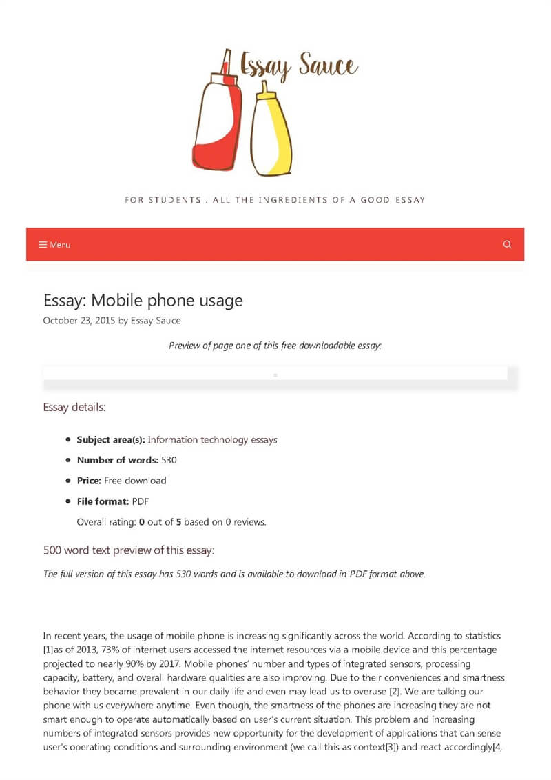 essay on mobile application