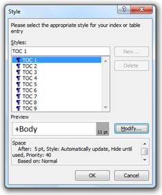 select style window