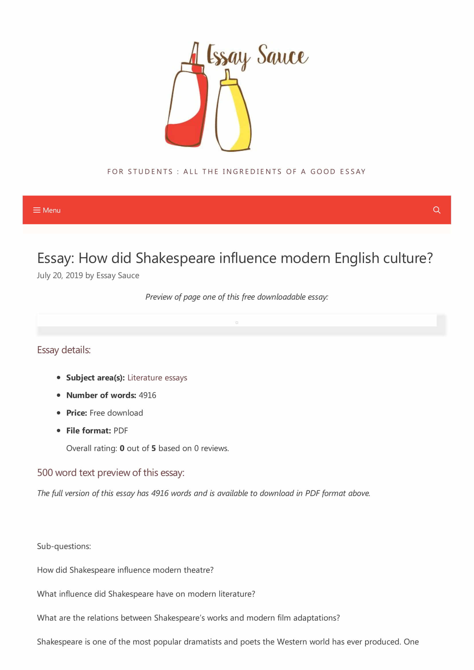 shakespeare modern essays in criticism